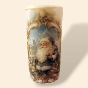 Vintage Santa Claus Pillar Candle